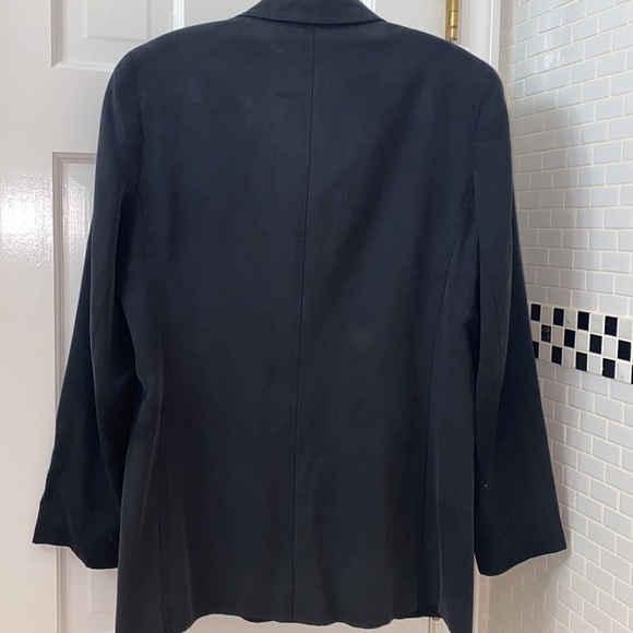 Saks Fifth Avenue Real Clothes 💯 Silk black blazer/ jacket. Lined. Size PS. - Picture 3 of 8